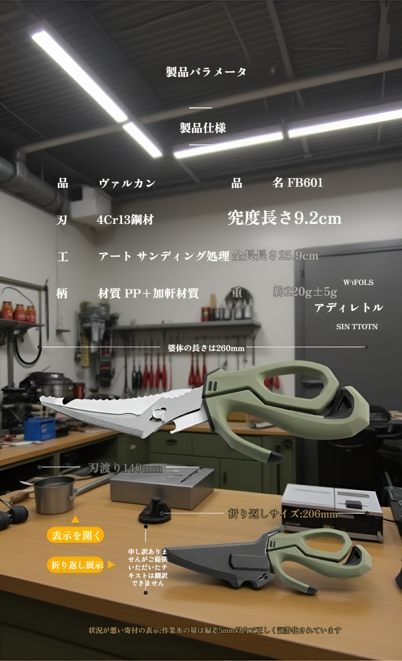 高耐久性ステンレス素材のはさみ