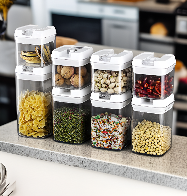 Airtight containers keeping fruits and vegetables fresh