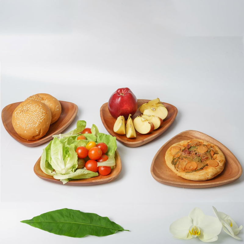 천연 나무 저녁 접시