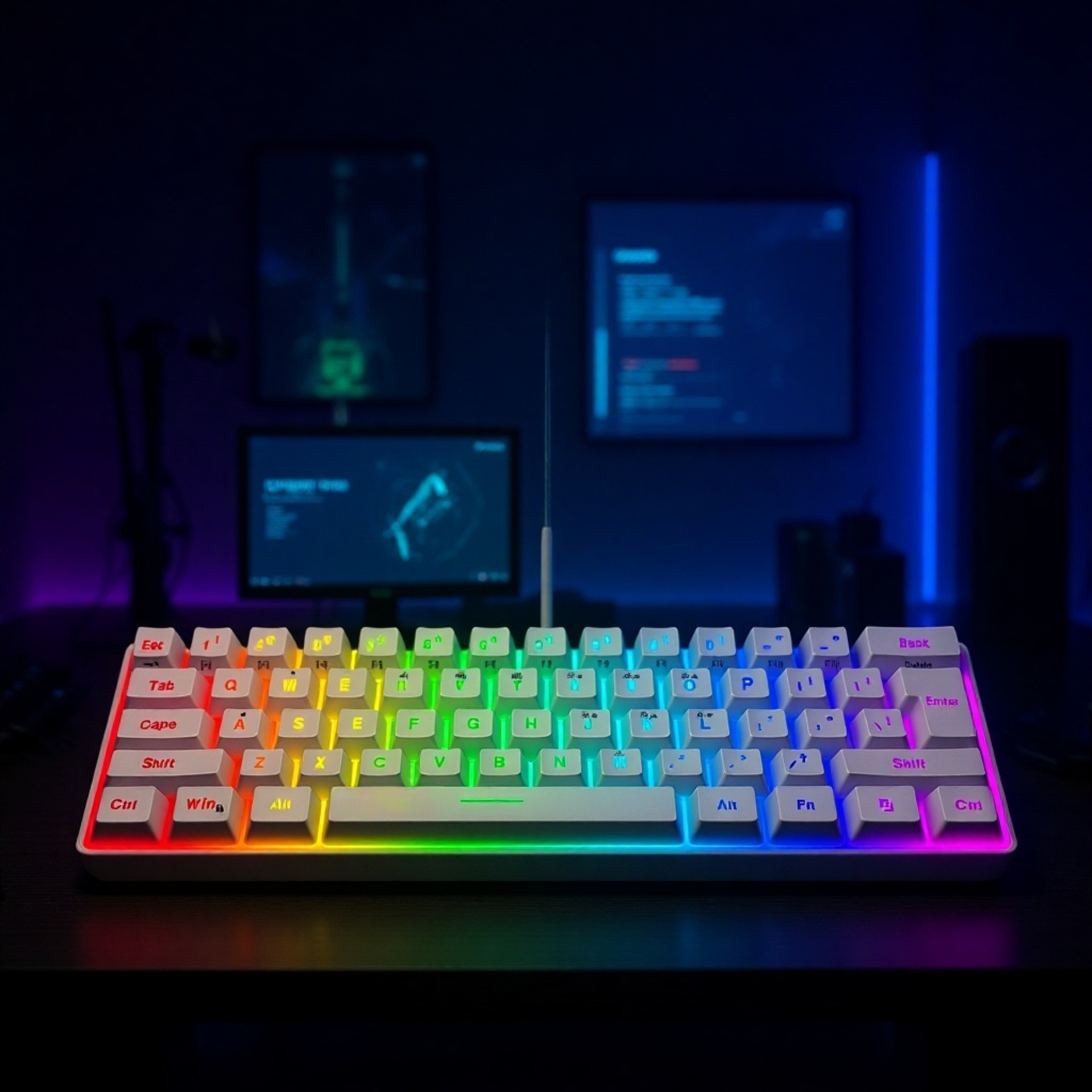 ノートパソコンと有線キーボードの接続例