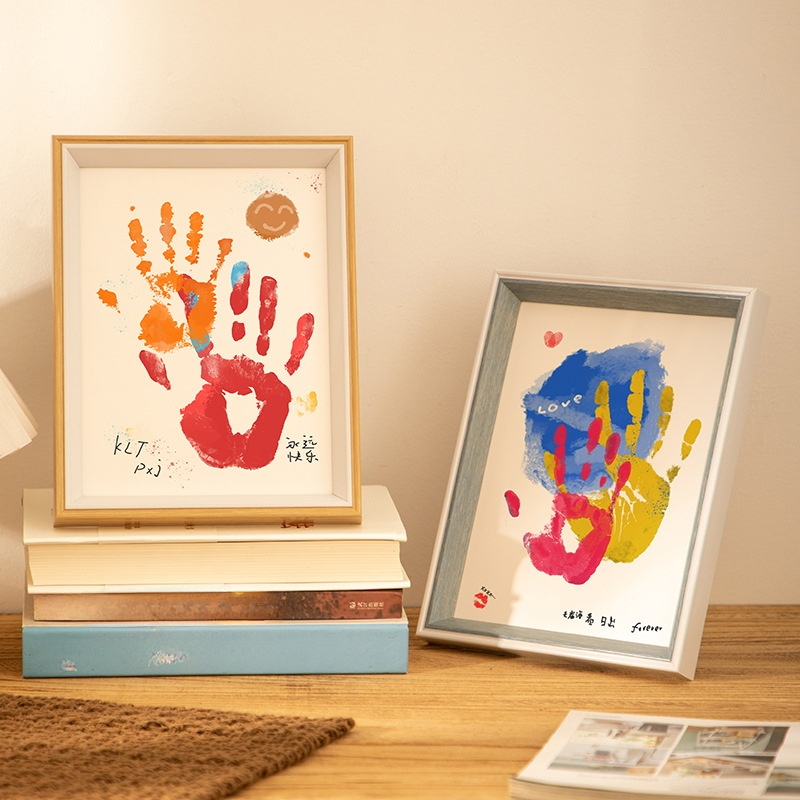 情侶DIY顏料手掌印相框
