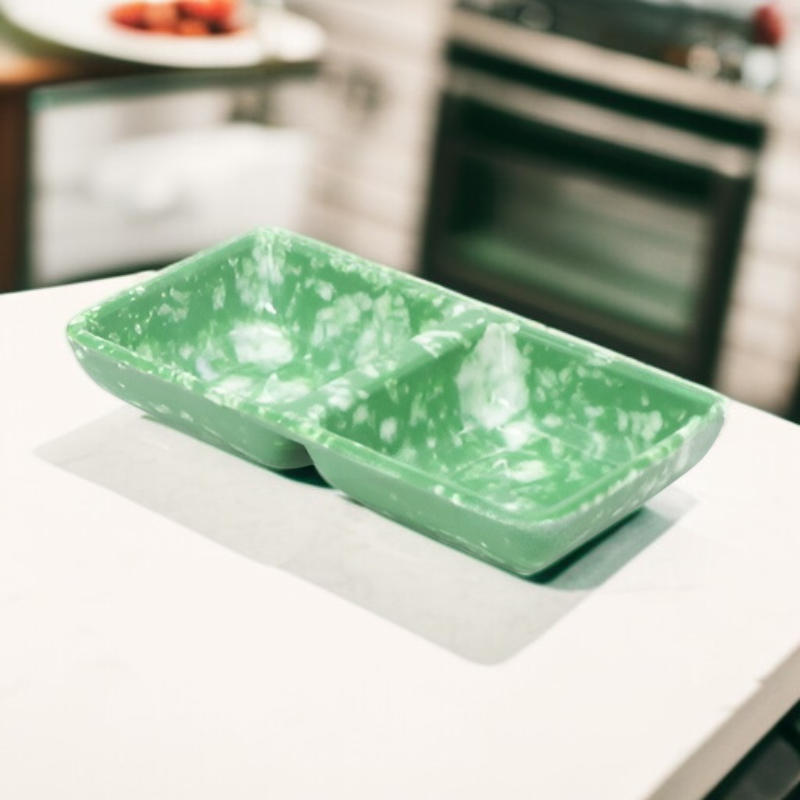 エメラルドグリーン食器ボウル＆プレートセット