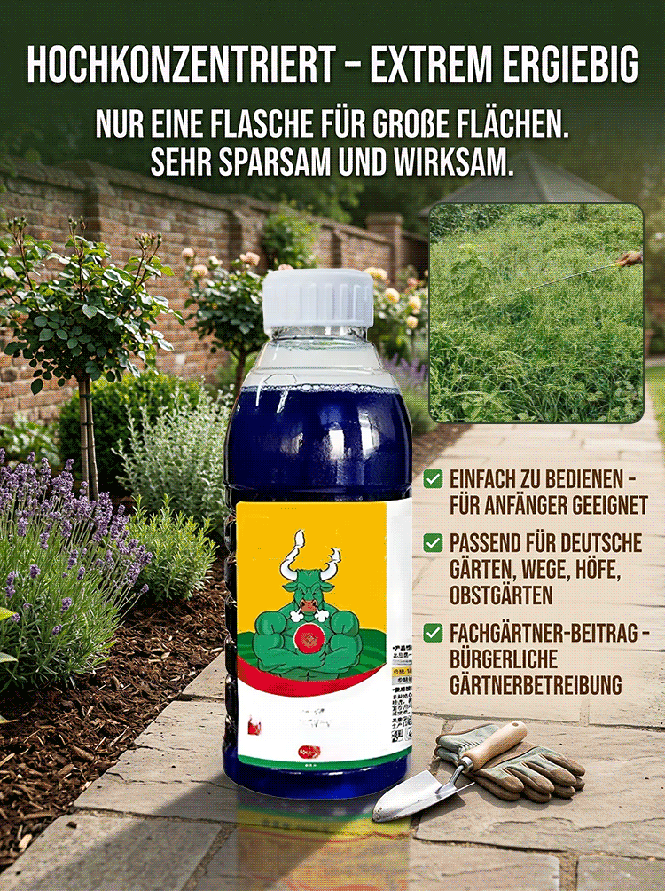 【Hochkonzentriertes Herbizid】8x schneller, wurzeltief vernichten, 100% biologisch abbaubar