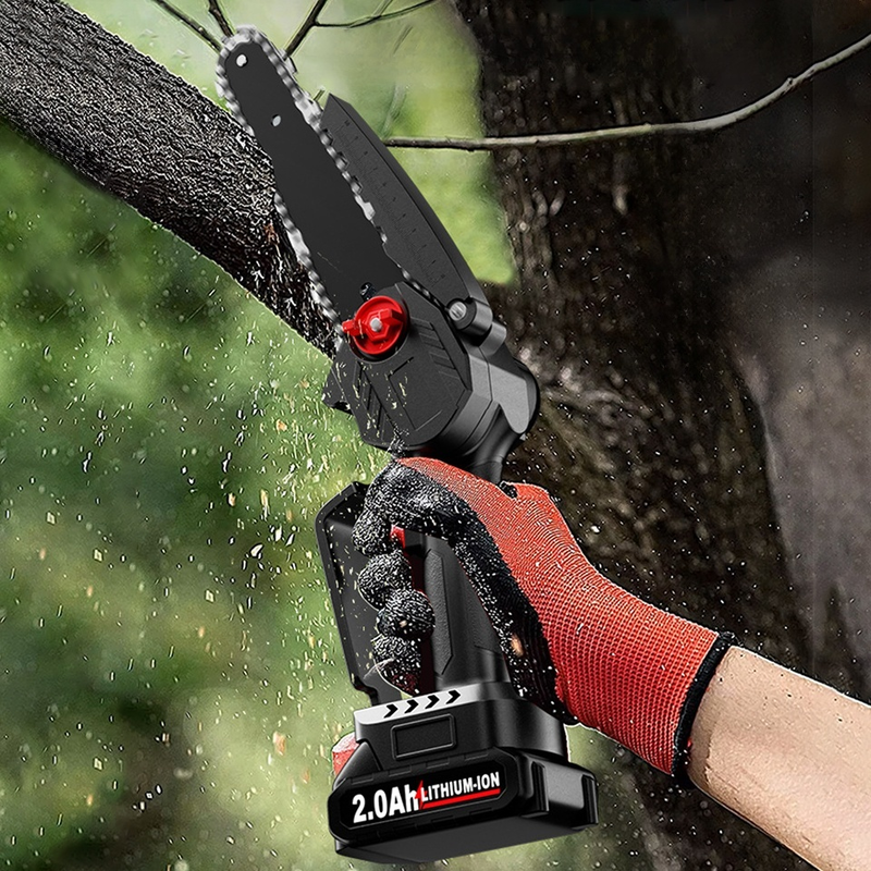 【子供や高齢者でも簡単に使える】6インチ電動チェーンソー