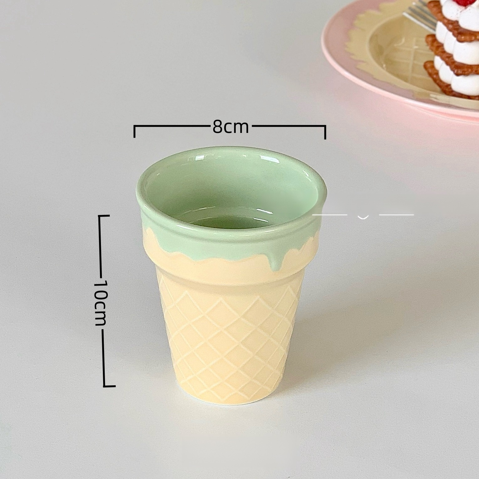 Ensemble de vaisselle en céramique motif crème glacée mignonne