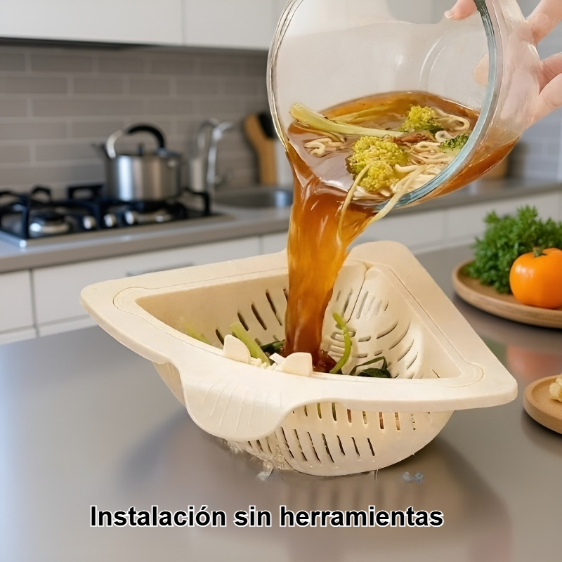 Cesta de drenaje magnética con utensilios de cocina