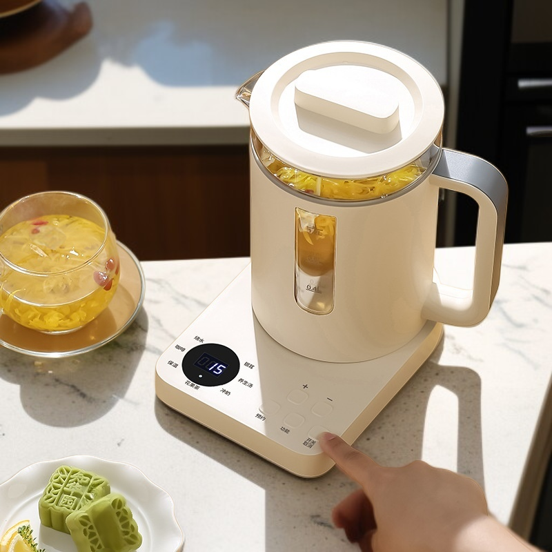 Hervidor eléctrico de vidrio para el hogar, hervidor de agua multifunción, tetera de decocción