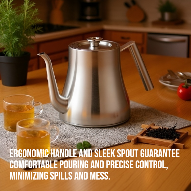 Stainless steel large capacity filtration kettle on kitchen counter