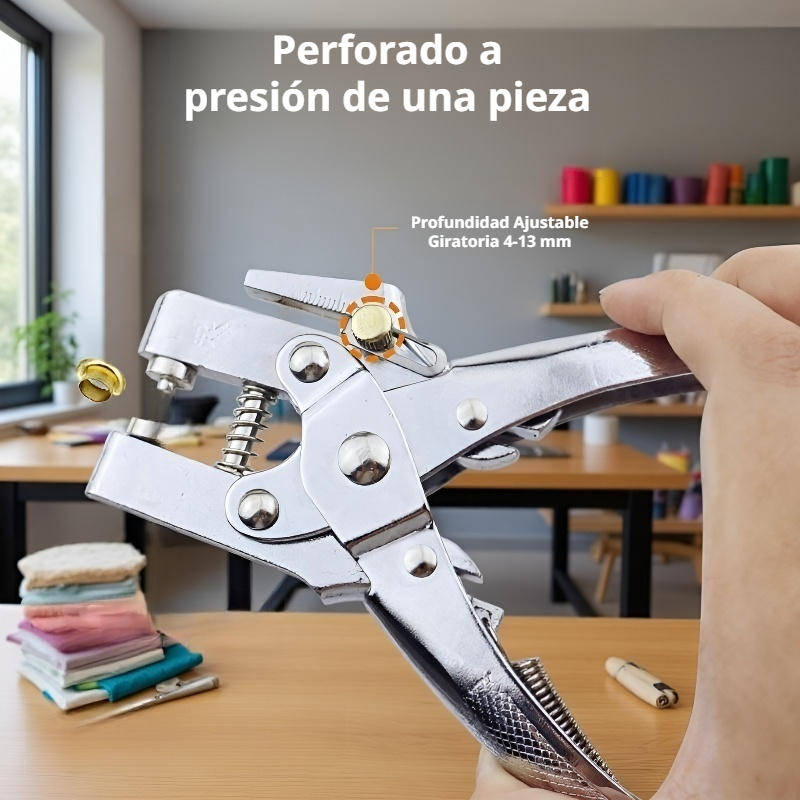 Aplicación de ojales en tela con la herramienta integrada