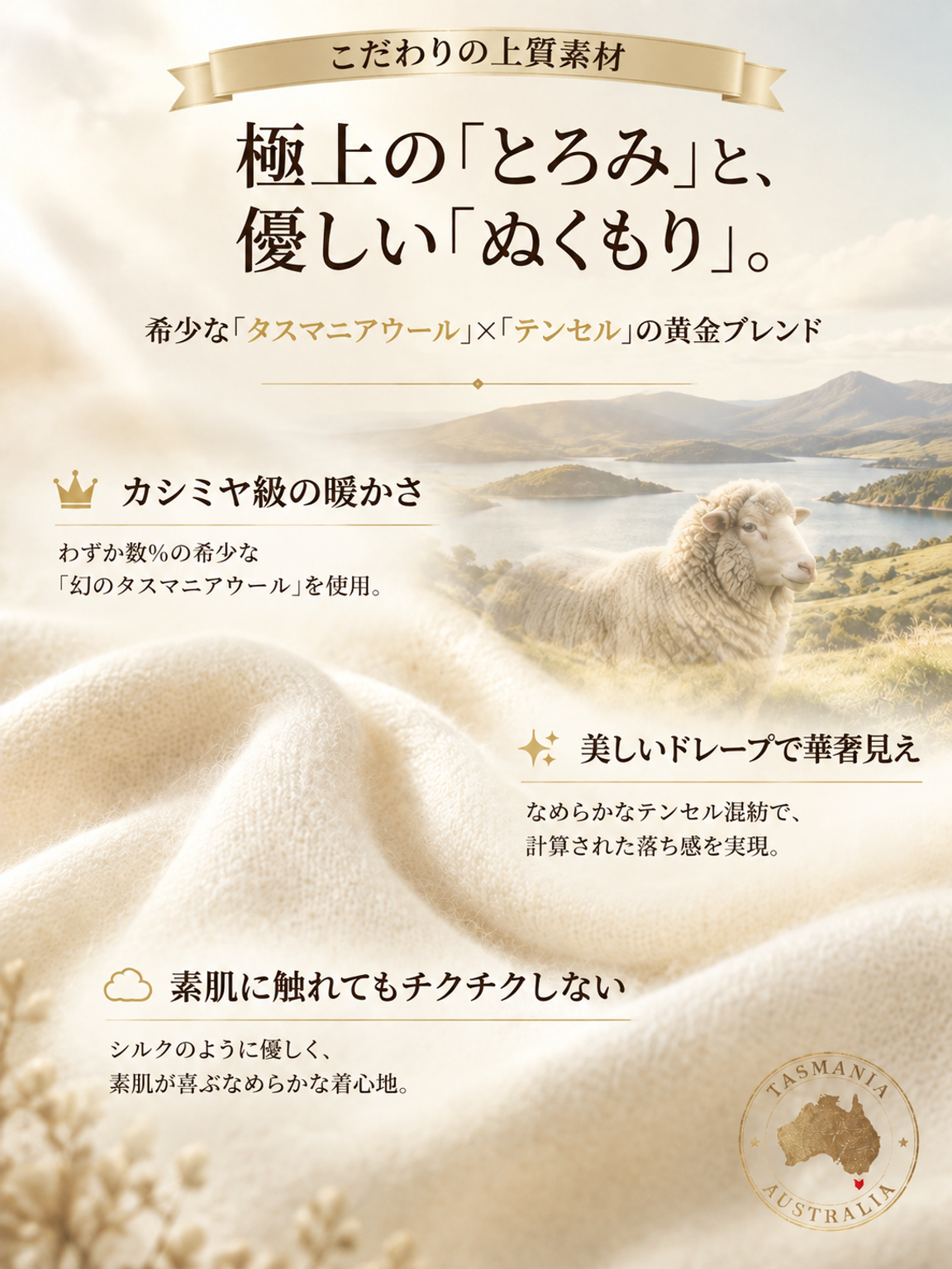 【極上の肌触り】Monolly シルクウール混ケープニット | 上品・着回し・ワンランク上の日常