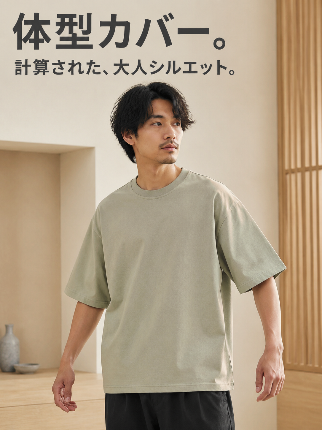 多色展開日本風メンズヘビーウェイト純綿半袖インナー