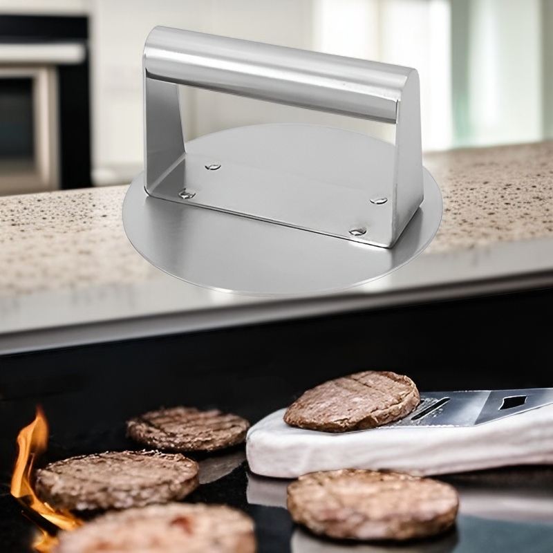 Multifunctional Stainless Steel Meat Press for Steak, Burger, Rice Ball