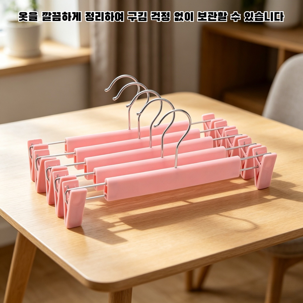 옷을 펴주는 행거, 미끄럼 방지 무흠집 옷집게
