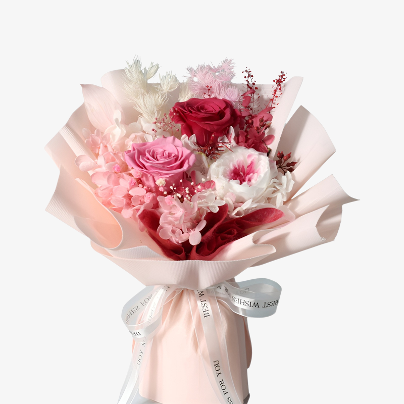 プリザーブドフラワーブーケ ギフトボックス 七夕・恋人・誕生日用 ローズ 完成品 卸売