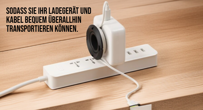 Ordentliche Aufbewahrung von Datenkabeln mit Wickler