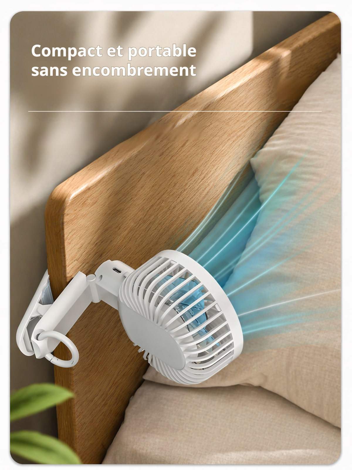 Ventilateur rechargeable USB pratique pour déplacements