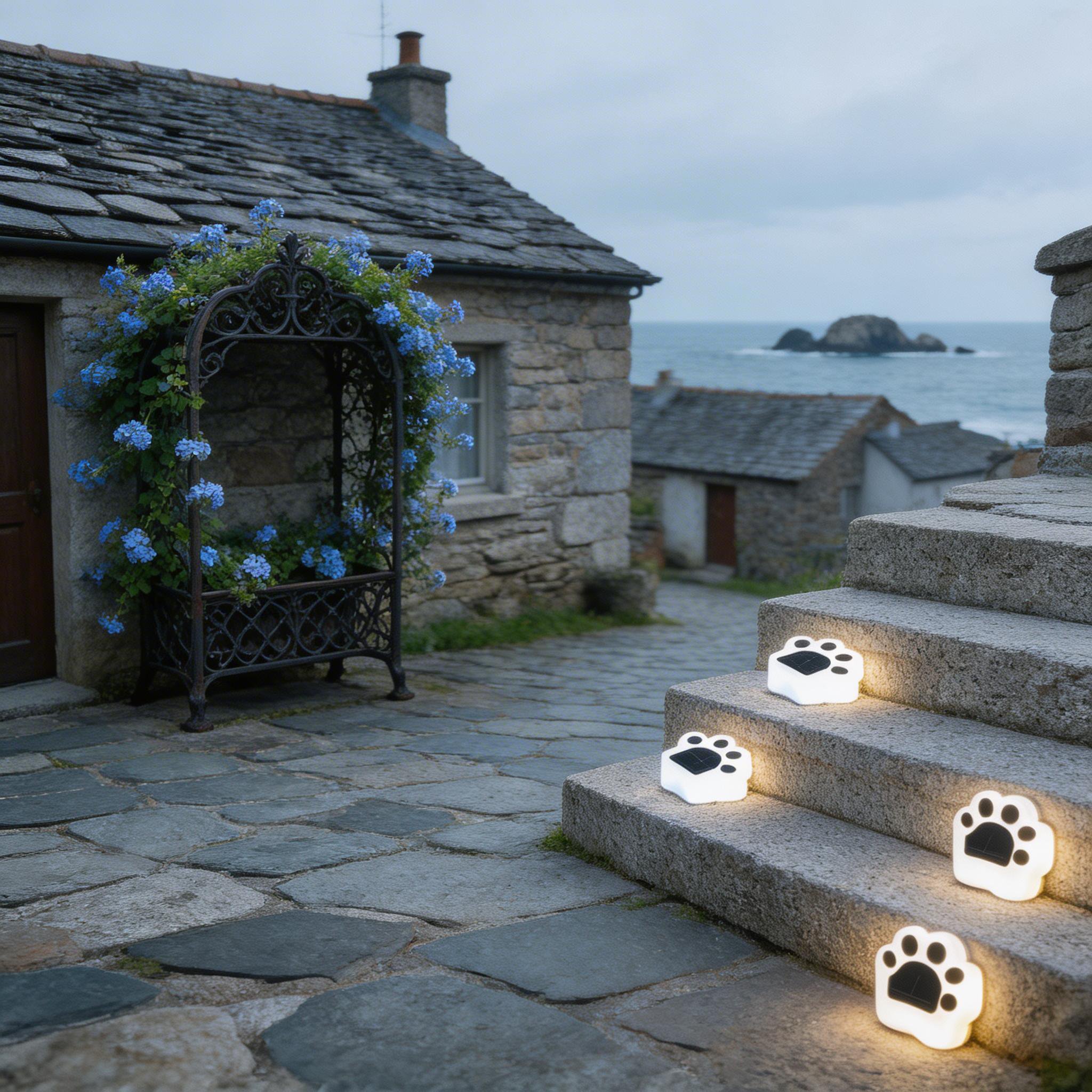 Lámpara solar con forma de pata de oso para césped, jardín y patio exterior