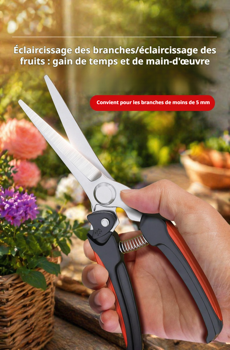 Sécateur ergonomique pour jardinier