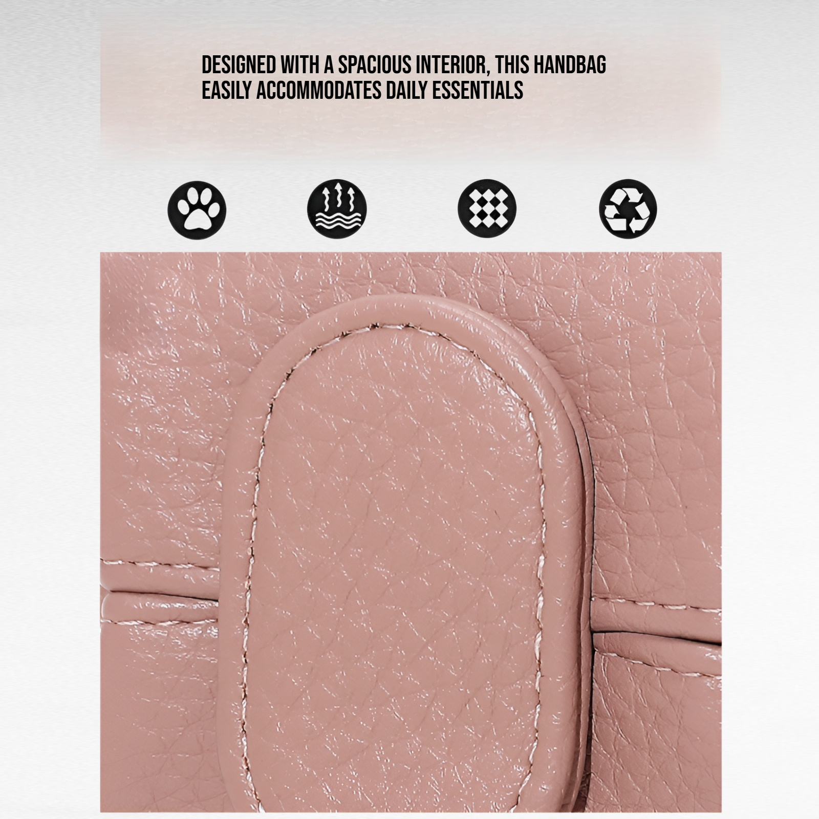  Large Capacity Lychee Pattern Women's Cross-border Handbag