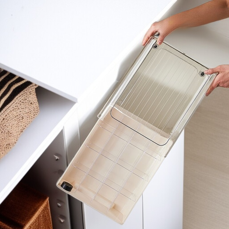 방진 방습 속옷 수납함 분류 서랍형 칸막이 학생 기숙사 정리함 크림 양말 수납함