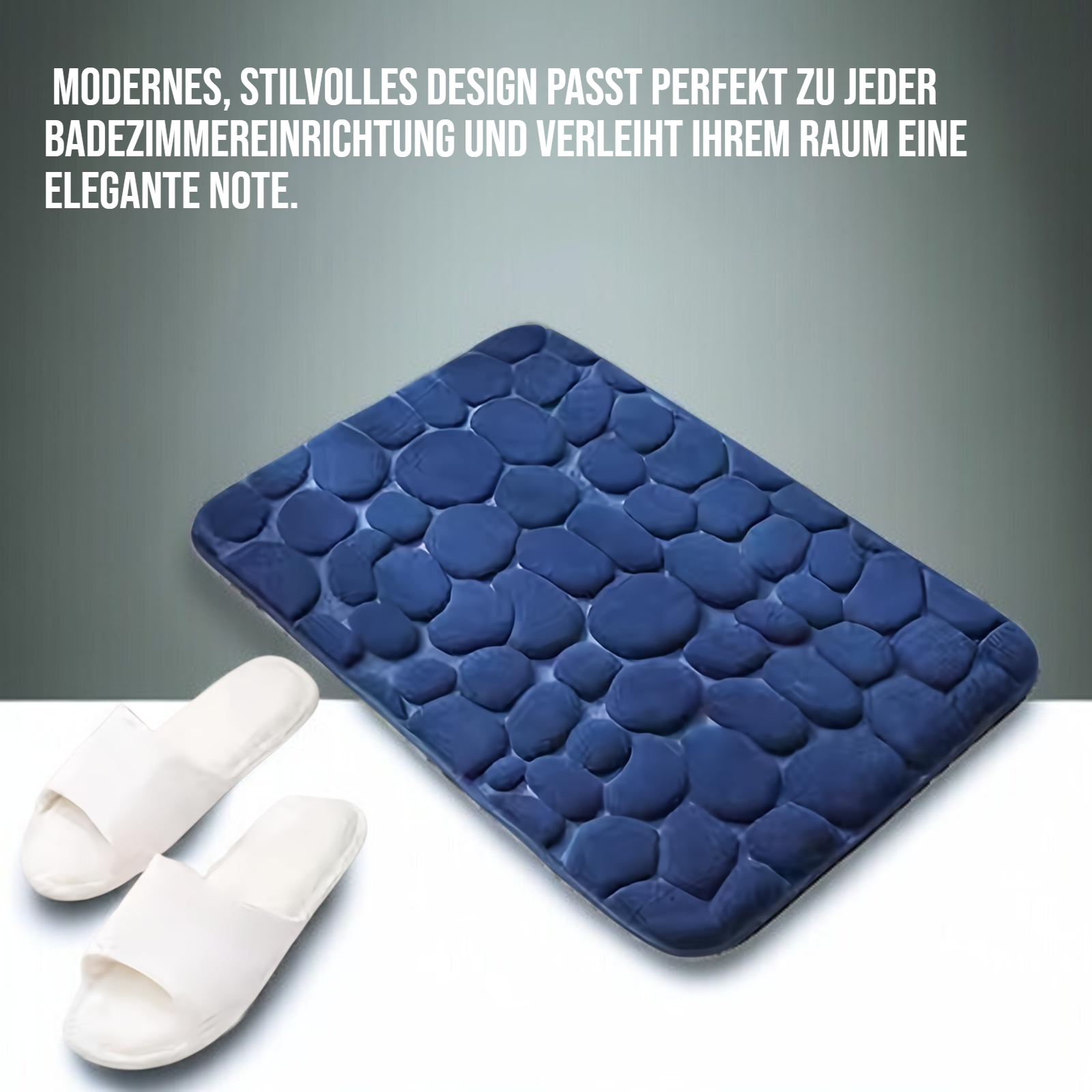 Detailansicht der weichen Korallenvlies-Oberfläche der Badematte