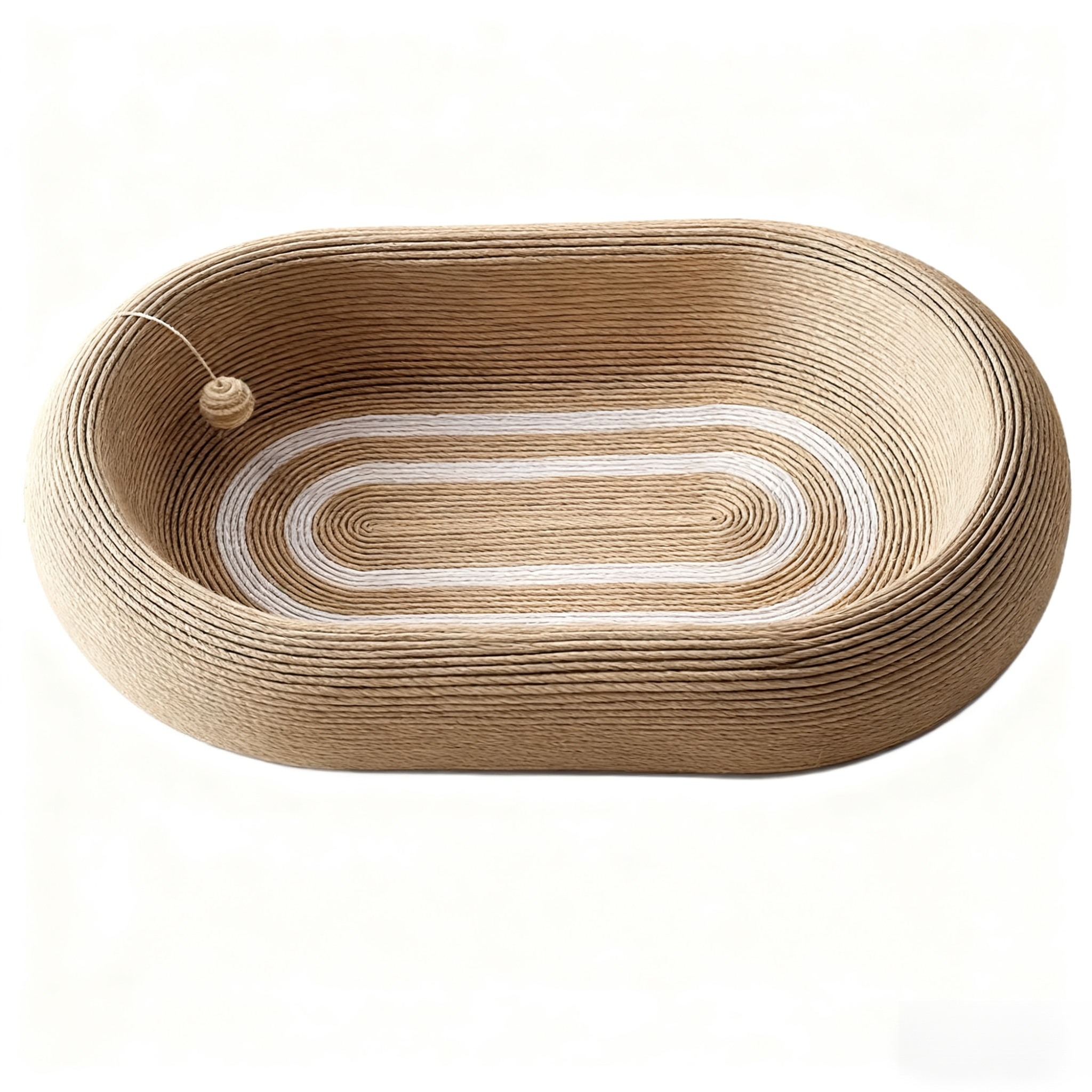 丈夫な麻ロープを使用したサイザル麻の猫用爪とぎポストと猫用ベッド