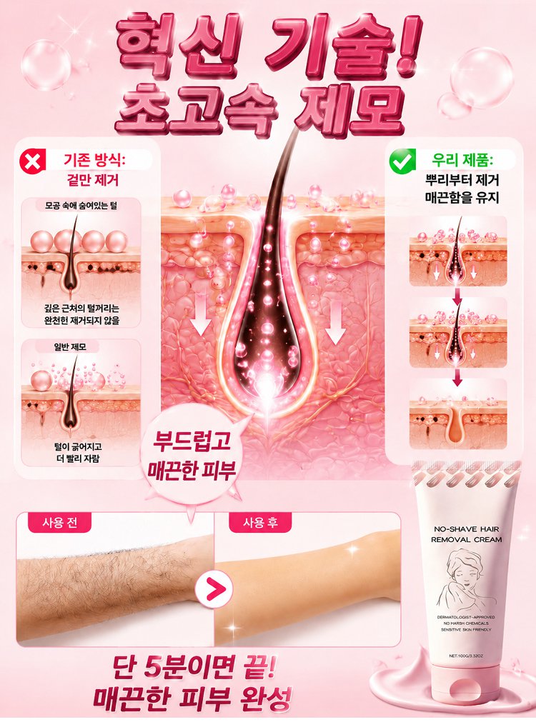면도 없이 사용하는 제모 크림
