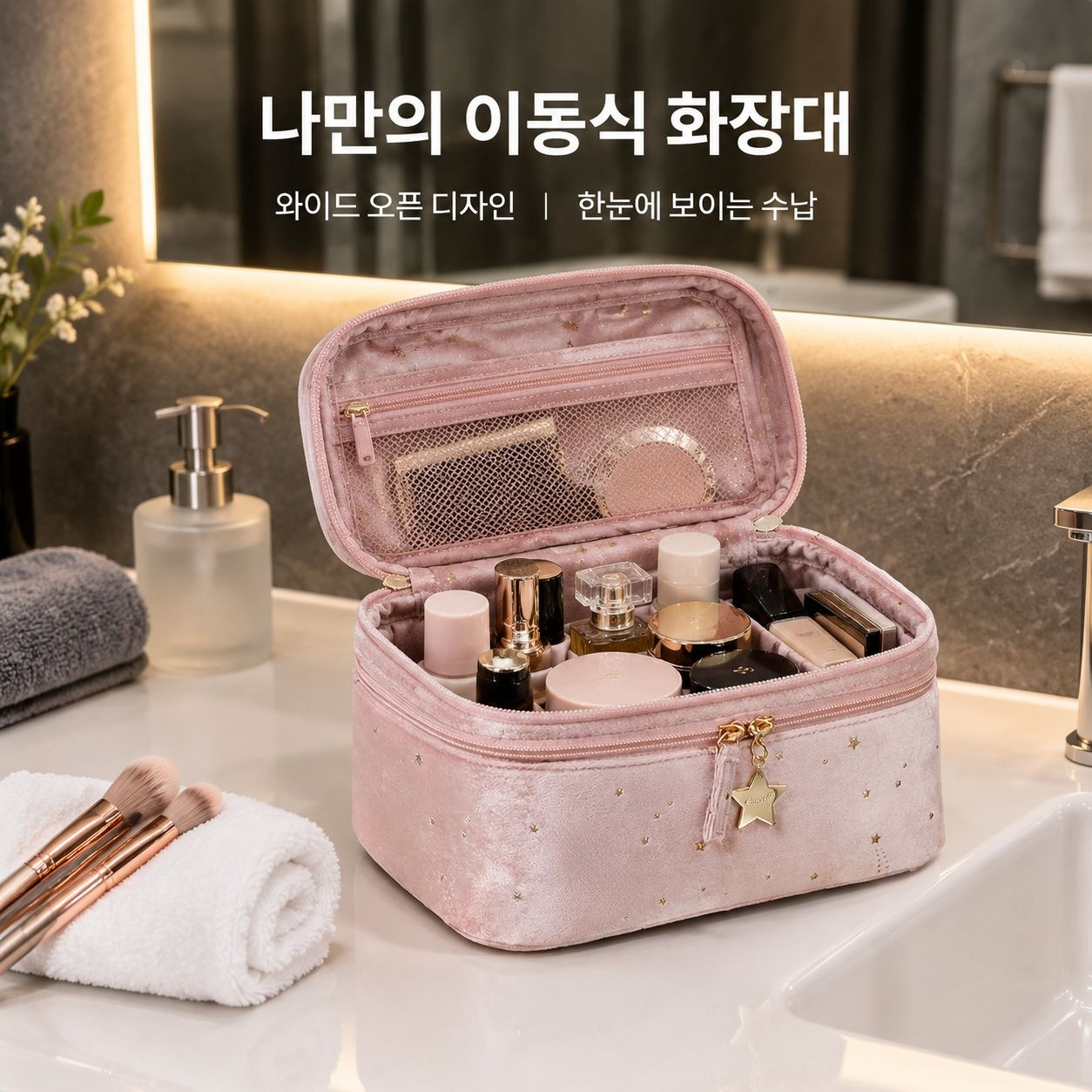 출장용 스킨케어 및 세면도구 보관 가방