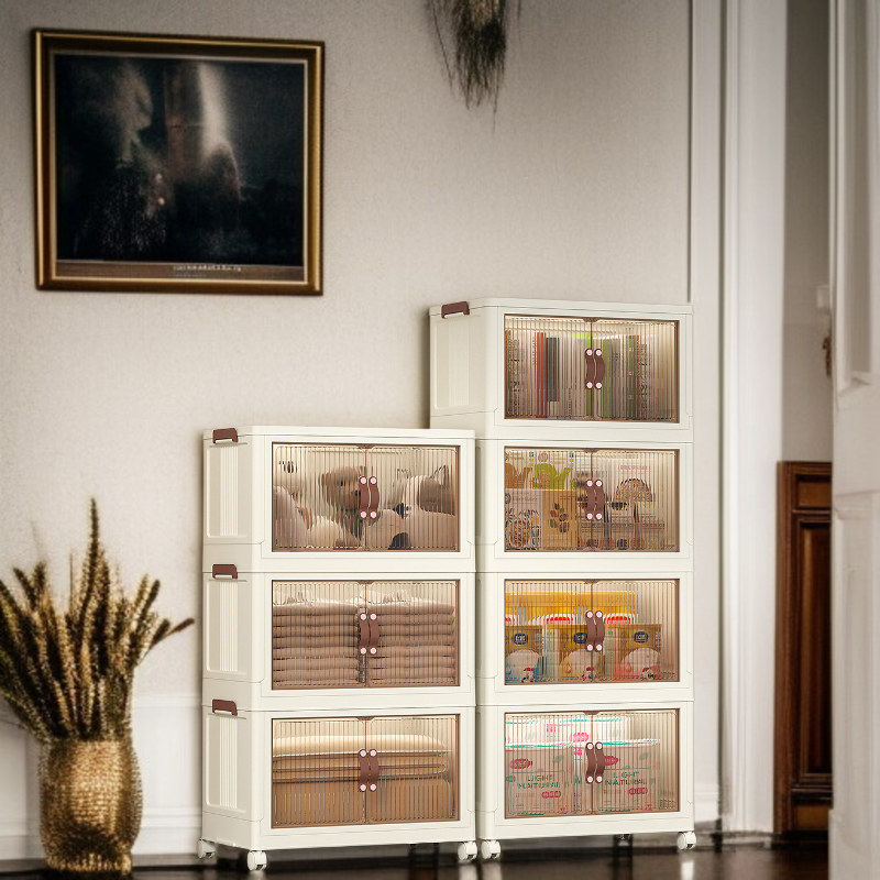 가정용 투명 플라스틱 수납함 옷장 수납함 접이식 수납장 옷 이불 장난감 수납함