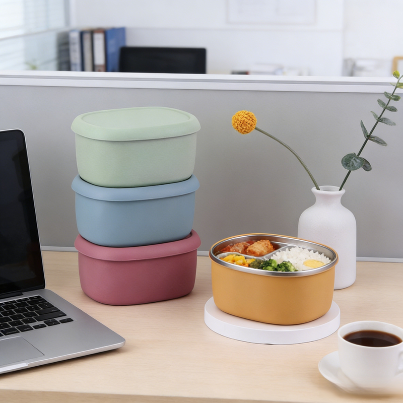 多功能便攜飯盒，適合戶外露營、野餐、微波加熱保溫，適用於學生和職場人士