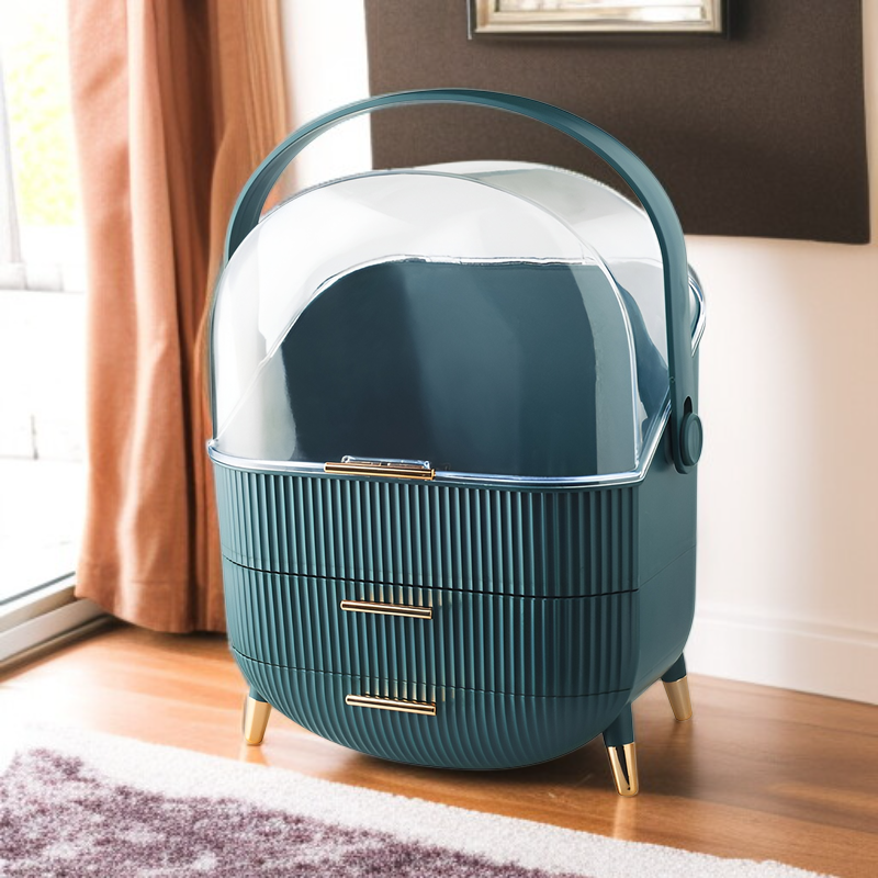 Portable large capacity makeup organizer for travel