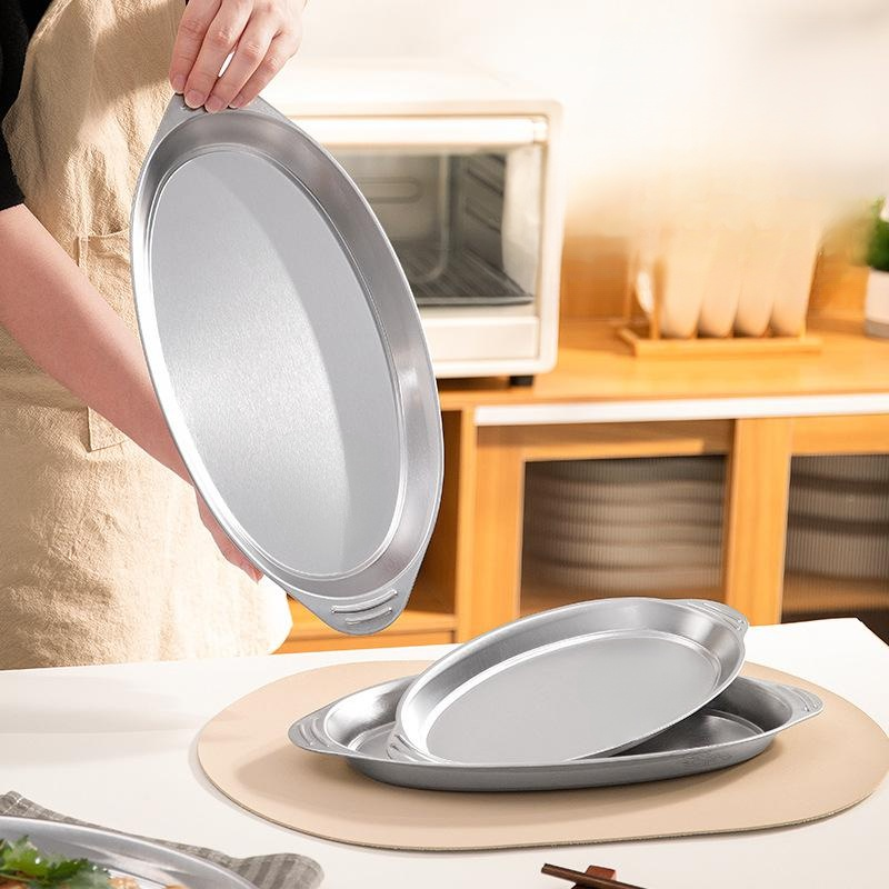 Placa ovalada de acero inoxidable