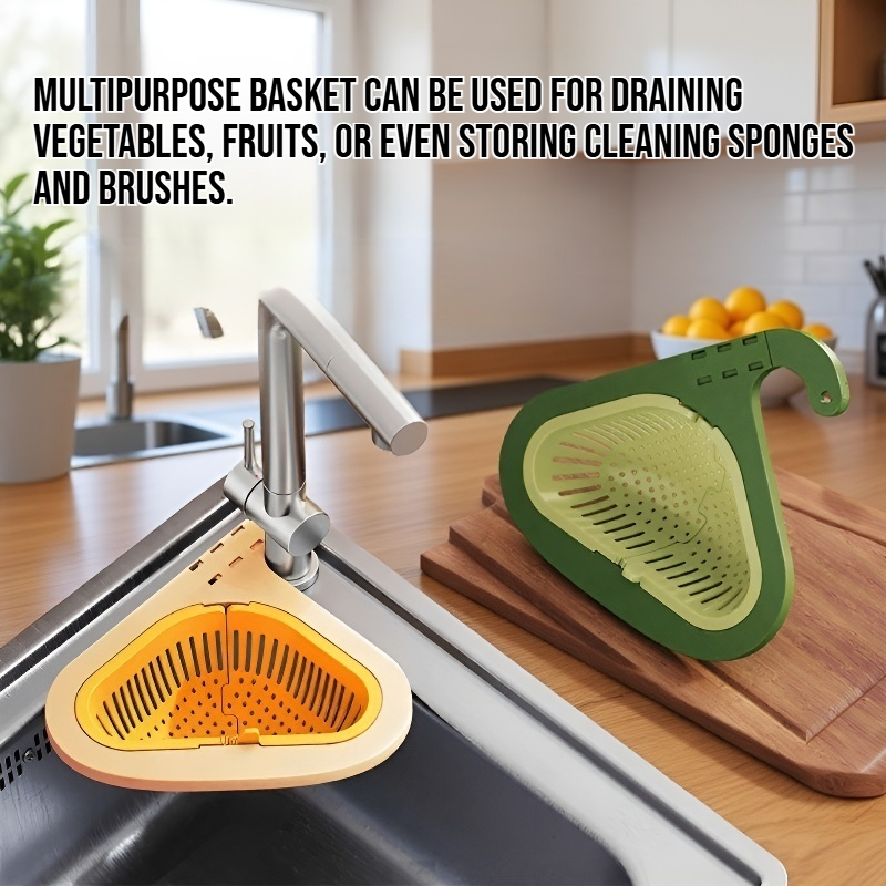 Hanging sink filter drain basket in kitchen