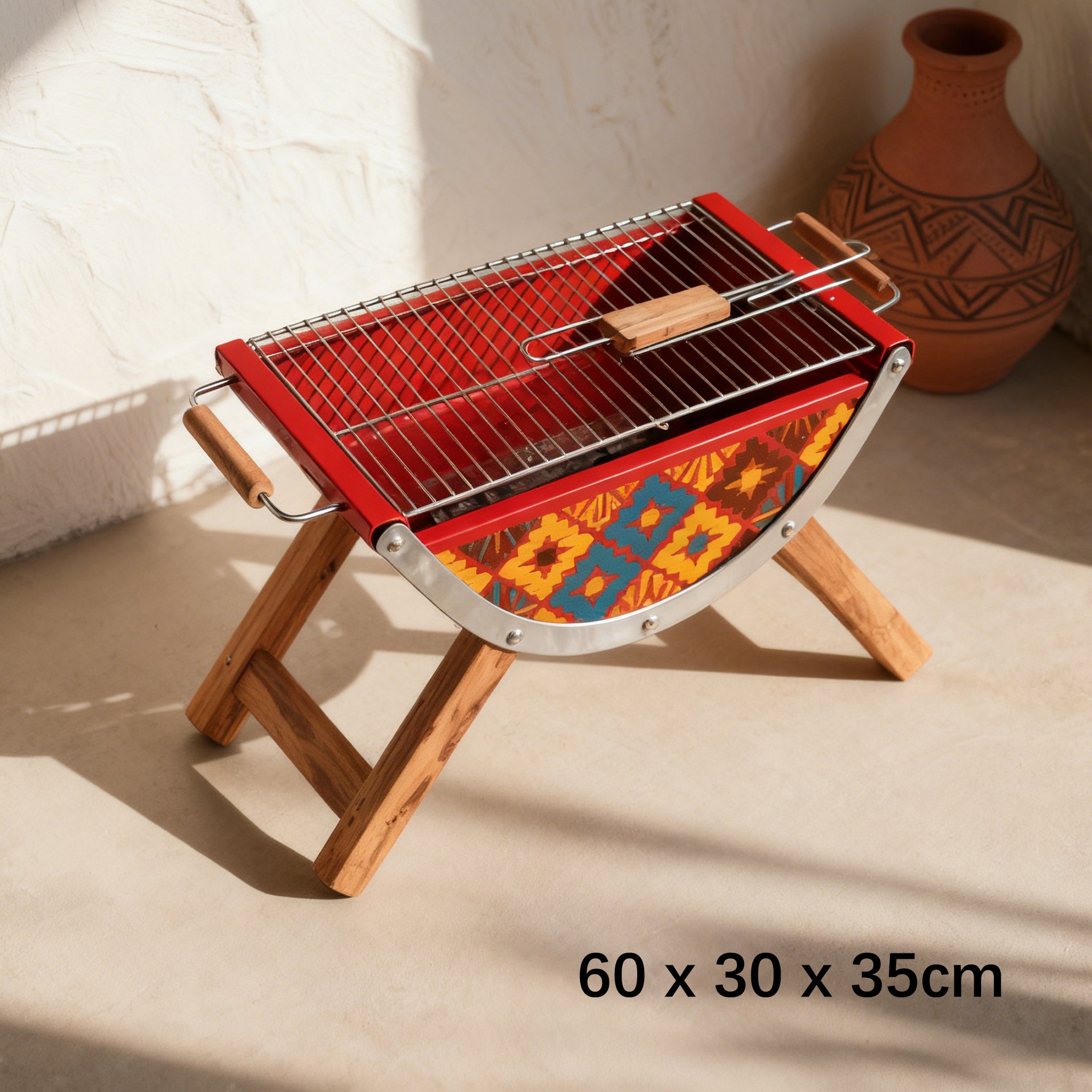 휴대용 바베큐 그릴 캠핑 사용 예시