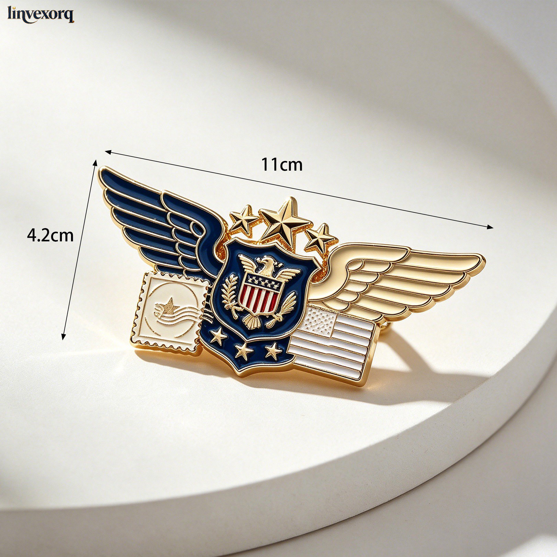 Close-up of intricate brooch designs