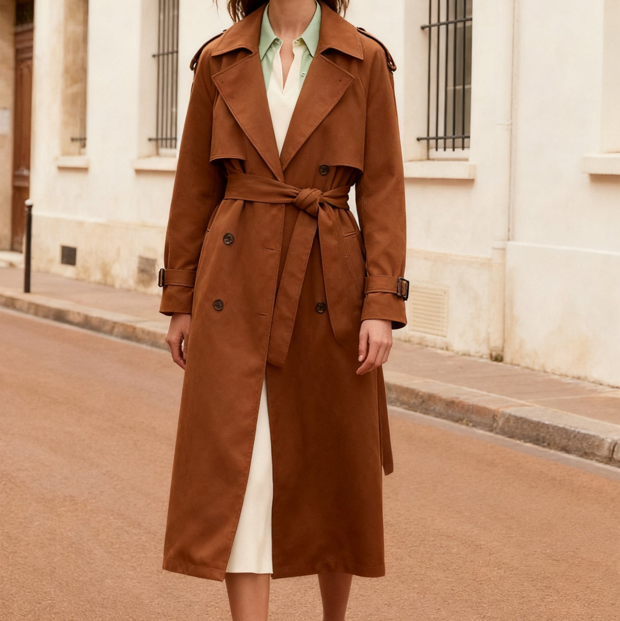 빈티지 스웨이드 롱코트