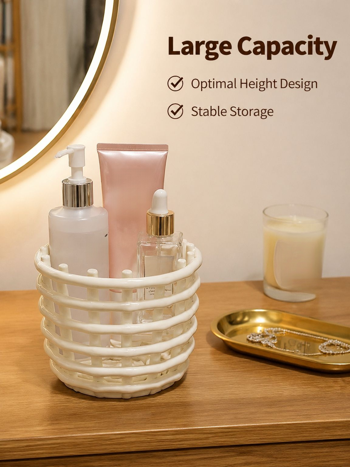 Ceramic Countertop Organizer Basket