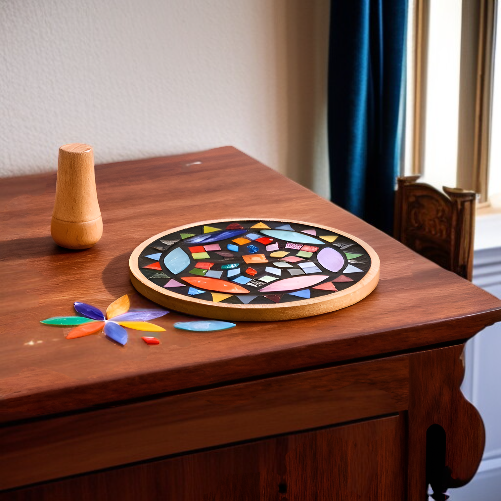 컵과 함께 연출된 예쁜 코스터