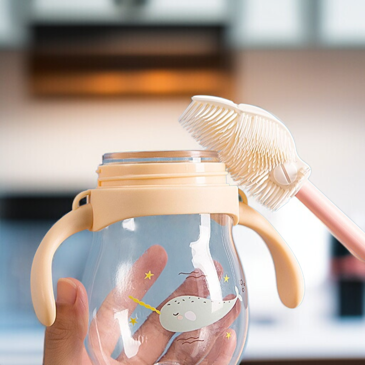 ボトルブラシシシリコンカップクリーニングデッドエンドロングハンドルブラシなし マグカップ洗浄スポンジブラシ