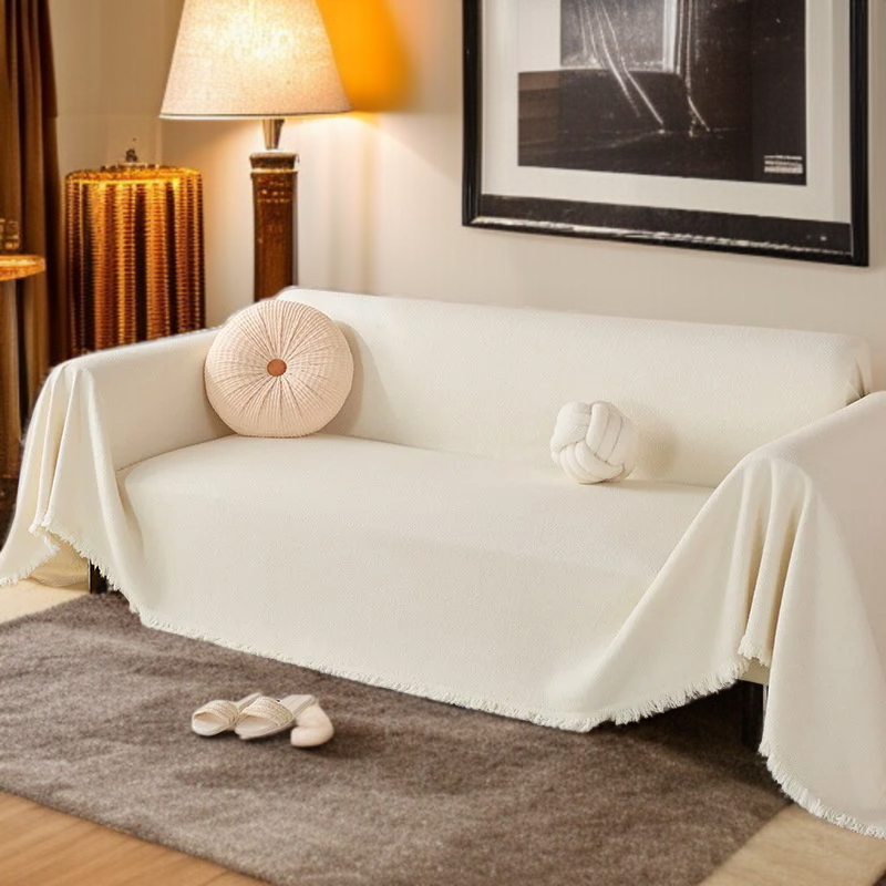 ソファークッション毛布 ソリッドカラーフルカバークッションソファカバー 防水防汚テディフリース毛布