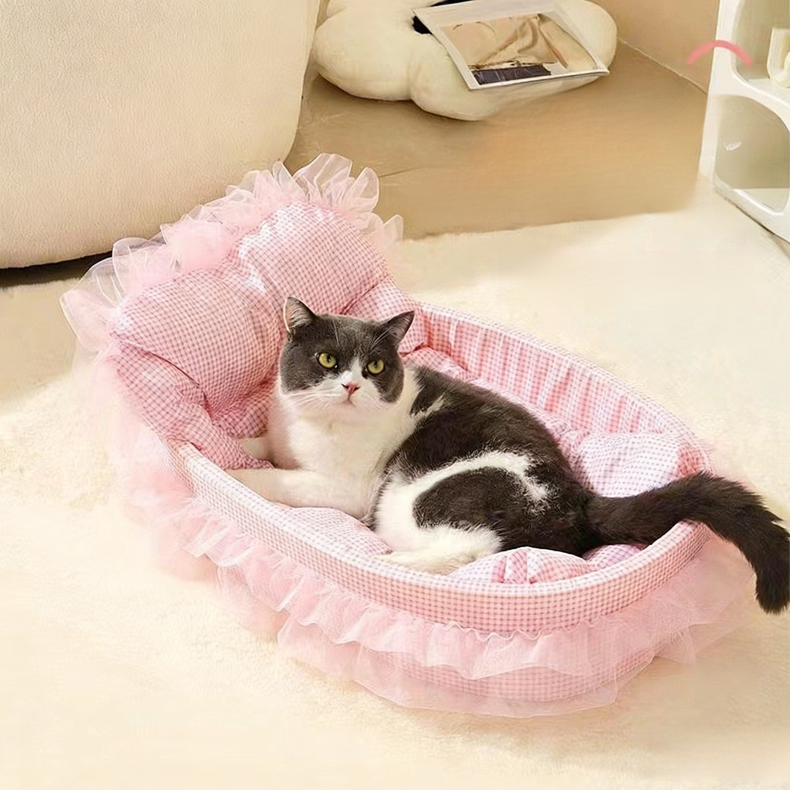 四季通用貓窩寵物墊子公主小型狗窩涼席冬季保暖