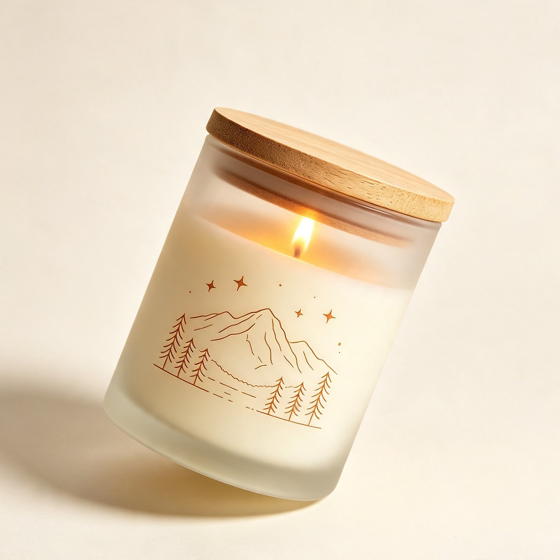 Nature Inspired Mountain Forest Candle Packaging