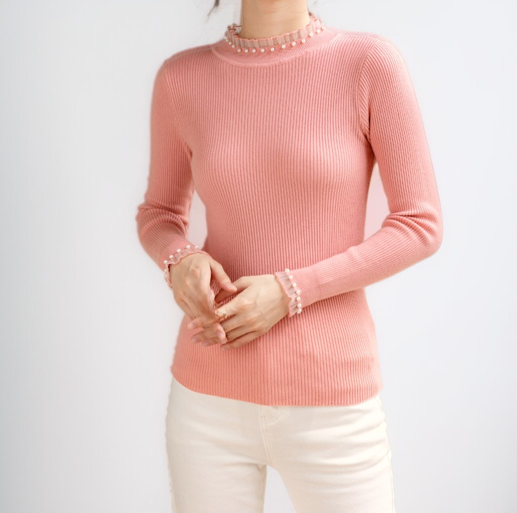 ハイネックインナーニットセーター全体画像