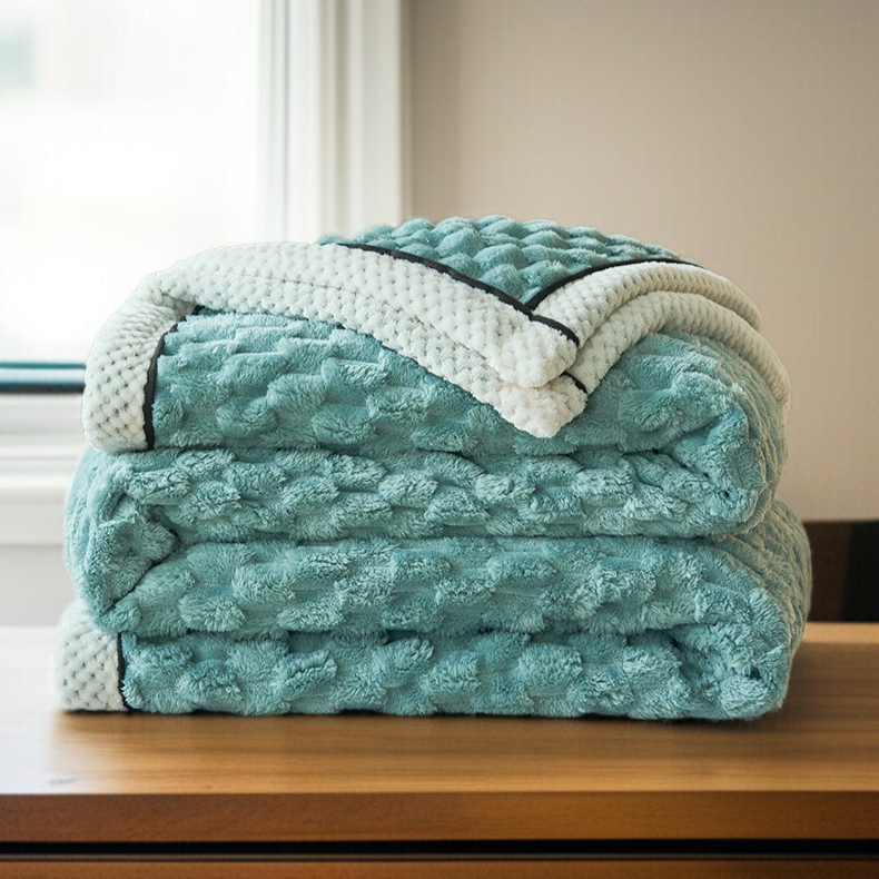 모자 벨벳 우유 두꺼운 양면 담요 고그램 덮개 담요 융단