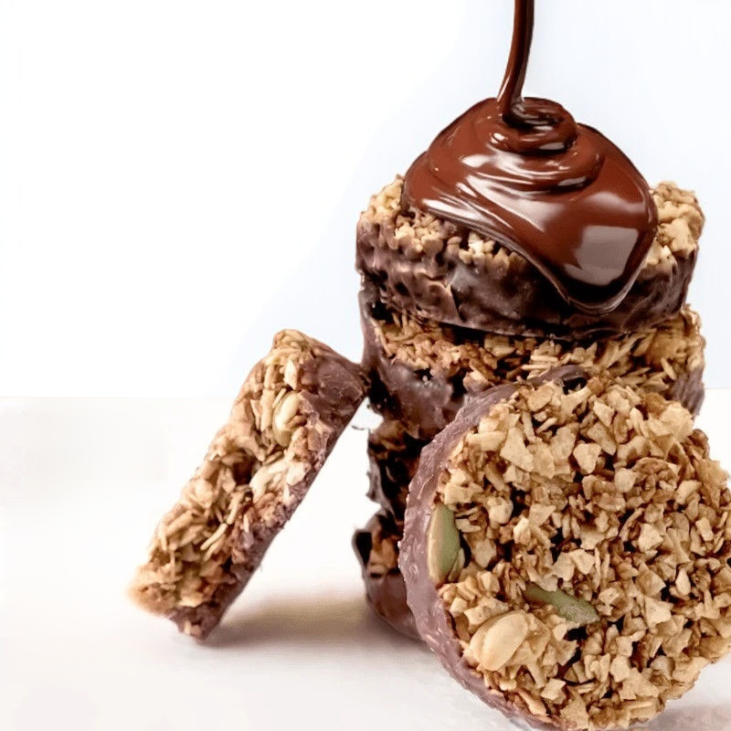 Roher Schokoladen-Nuss-Hafer-Crunch