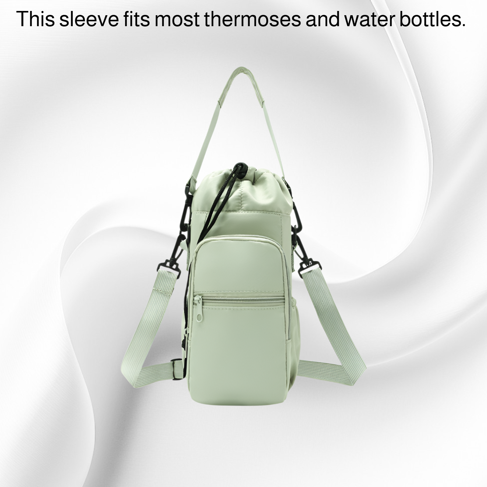 Water Cup Cover and Twill Bottle Bag, Crossbody Shoulder Bag for Thermos Cup