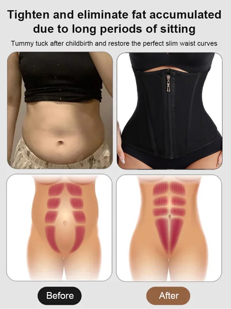 Double-layer zipper tummy control body shaper