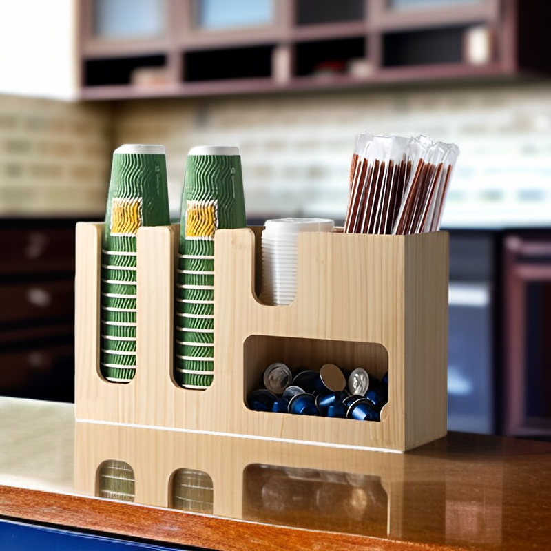 ที่วางแก้วกระดาษอเนกประสงค์ และกล่องจัดเก็บ สำหรับเคาน์เตอร์ร้านค้า