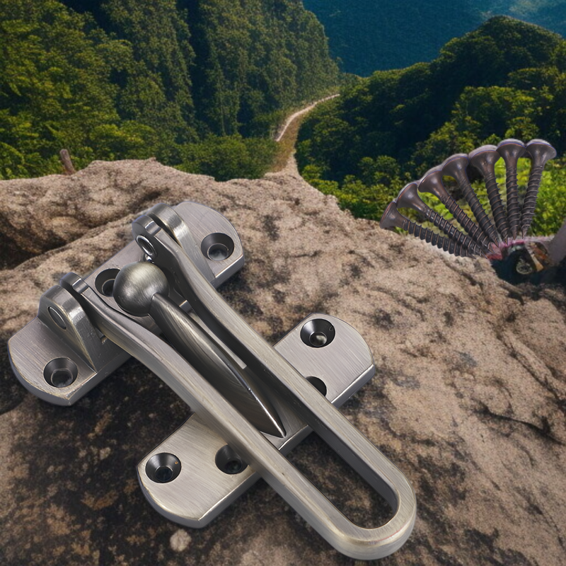 室内用亜鉛合金製厚型防犯ロック ホテル・旅館用安全防犯ロック 寝室木製ドア用差込錠