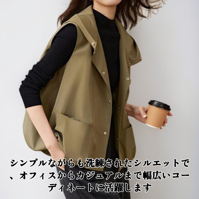 ノースリーブの薄手ジャケットトップス